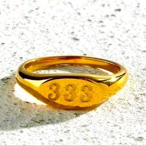 18 k stainless steel angel number 333 ring ✨
